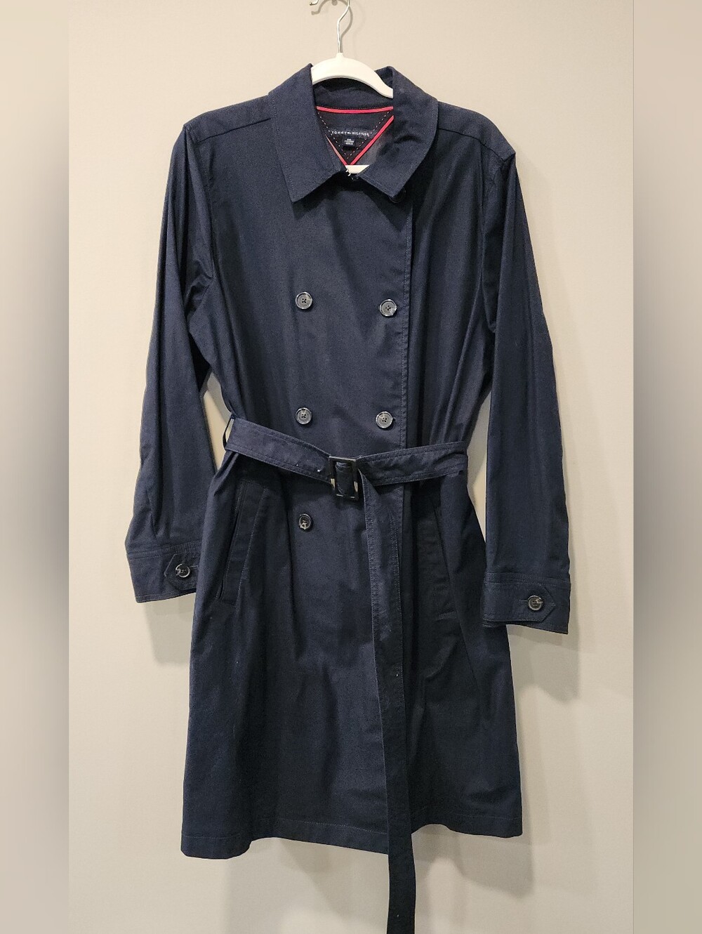 Tommy Hilfiger Classic Navy Trench Coat with Belt